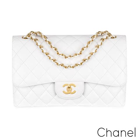 chanel white medium classic double flap bag|chanel classic double flap jumbo.